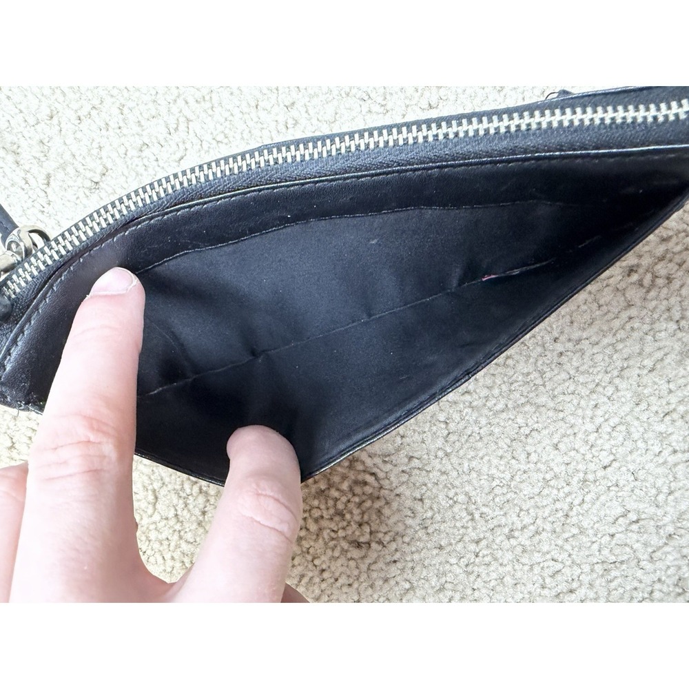 Coach Ashley Zip Wristlet Wallet Black Leather - Picture 6 of 9